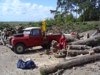  Jack taking a rest from helping with the stacking